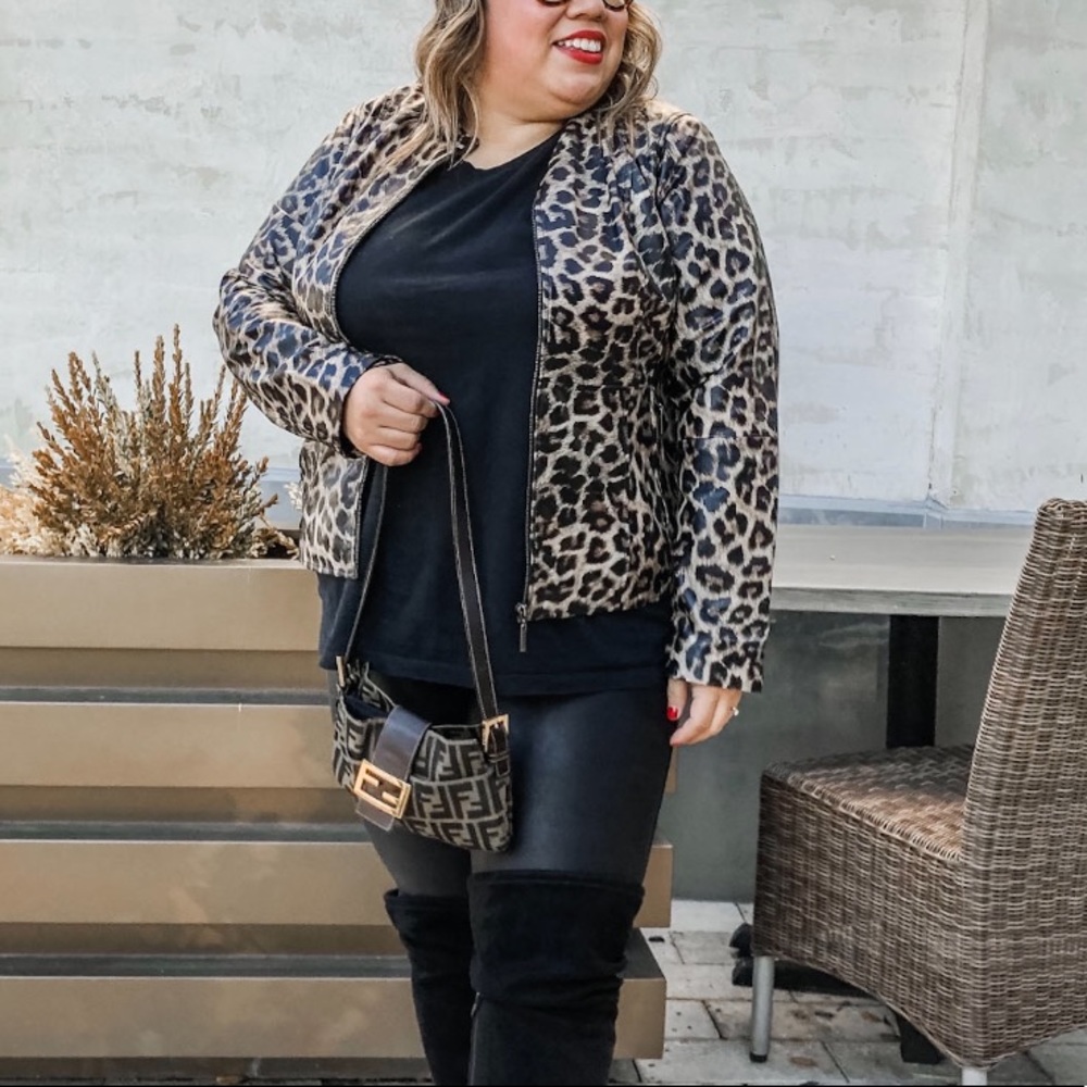 Leopard leather jacket